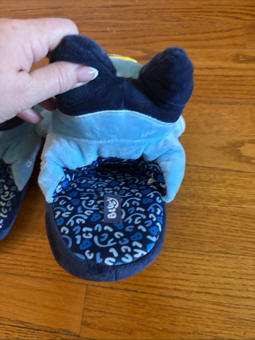 Blue Plush Bluey Slippers for Kids - Soft Cozy Indoor Footwear 12/13